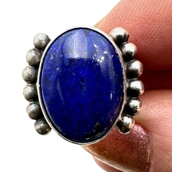 American Southwest Sterling Silver Blue Lapis Lazuli Ring 8.8 Grams Size 5.5 - Picture 1 of 4